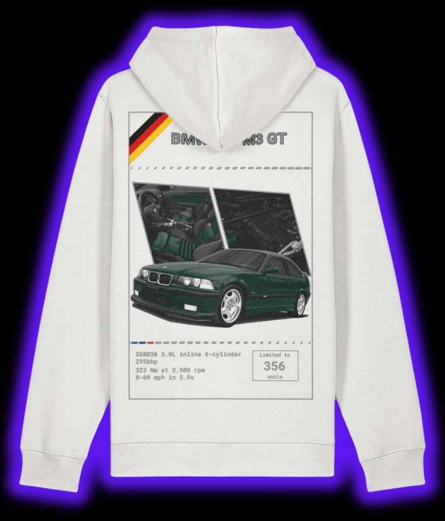 BMW E36 M3 GT Hoodie - Vintage White