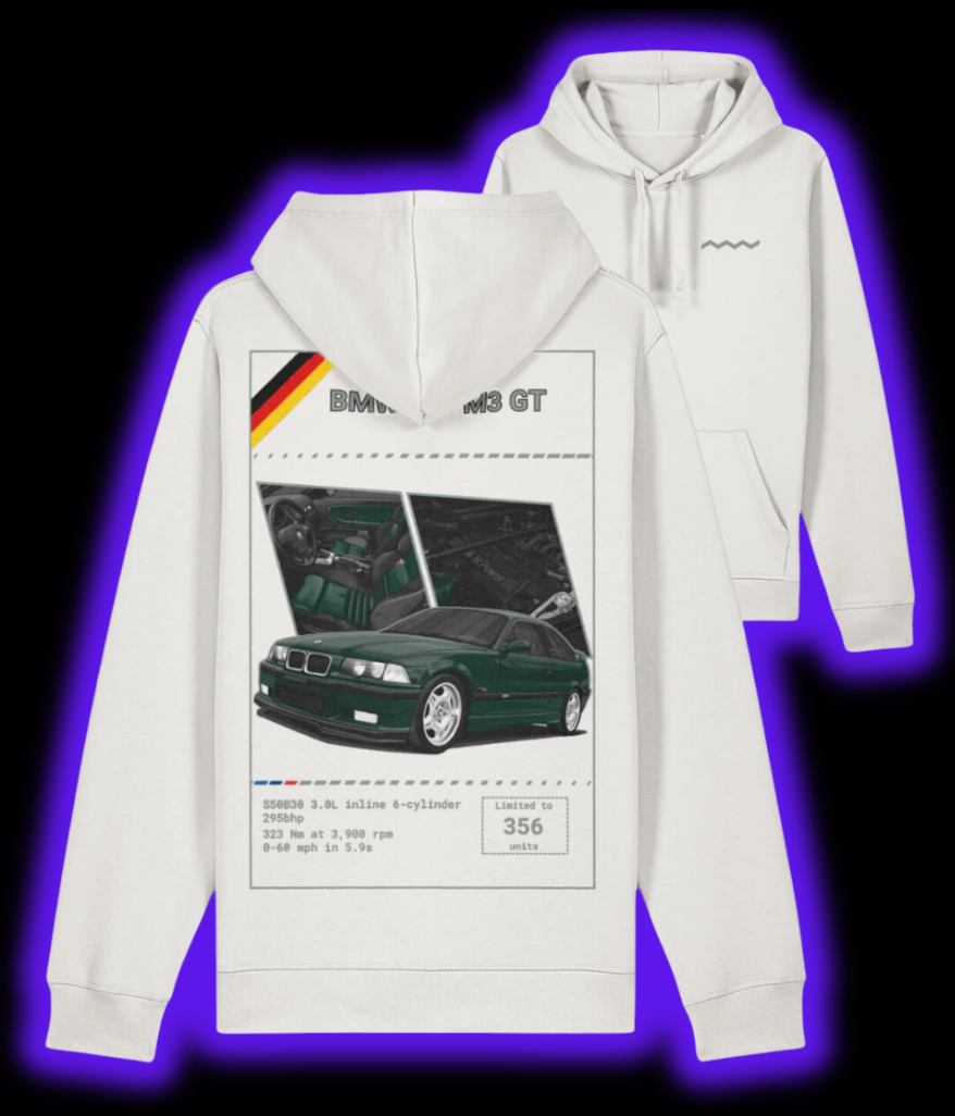 BMW E36 M3 GT Hoodie - Vintage White