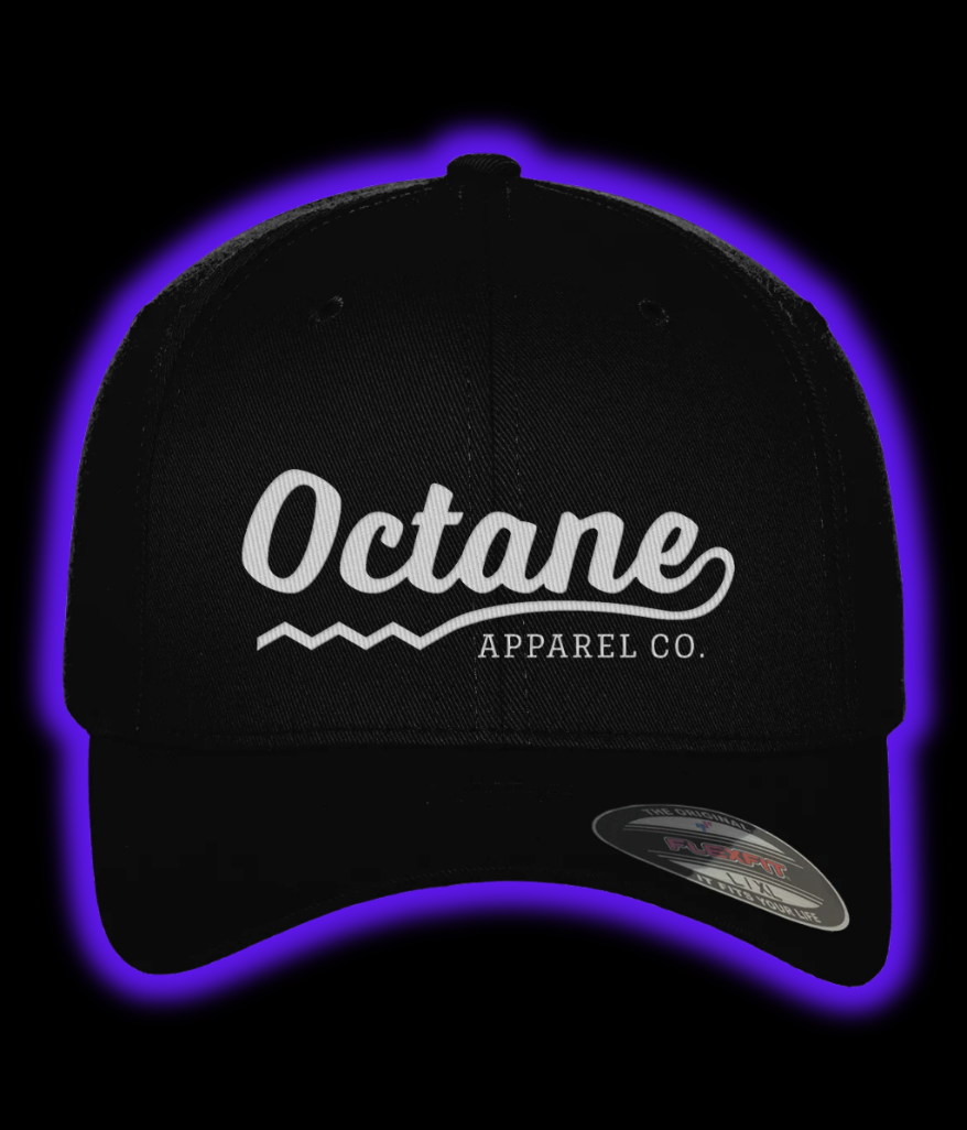 Octane Apparel Classic Logo Fitted Baseball Cap - Black