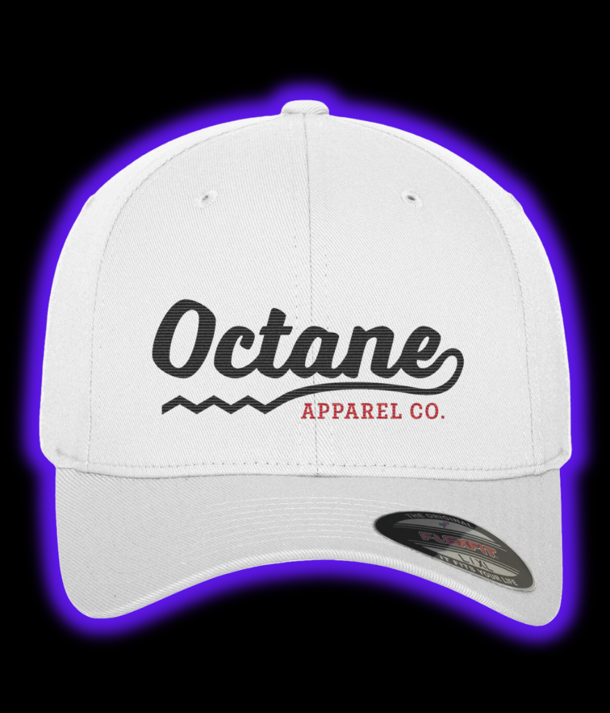 Octane Apparel Fitted Baseball Cap - White