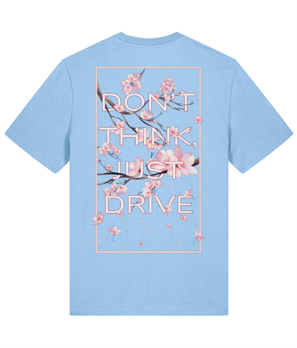 Don't Think, Just Drive Tee - Iceberg Blue