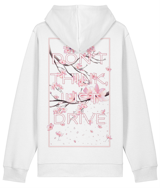 Don't Think, Just Drive Hoodie - White