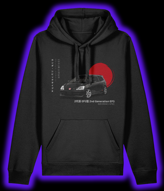 Honda Civic Type R Black EP3 Hoodie - Black