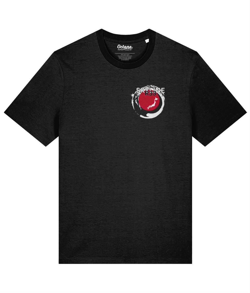 R33 Skyline Manga Style T-shirt - Black