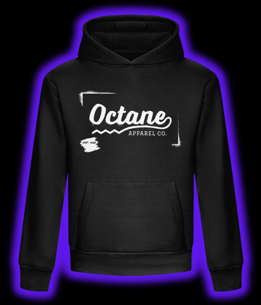 Octane Logo Graffiti Heavyweight Hoodie - Black