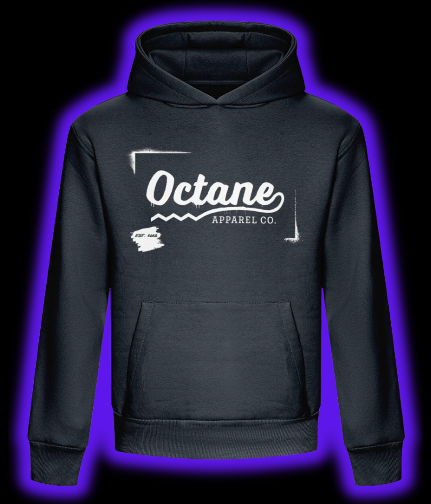 Octane Logo Graffiti Heavyweight Hoodie - Deep Navy