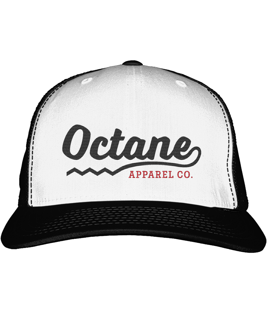 Snapback Trucker Cap Octane Logo - Black/White