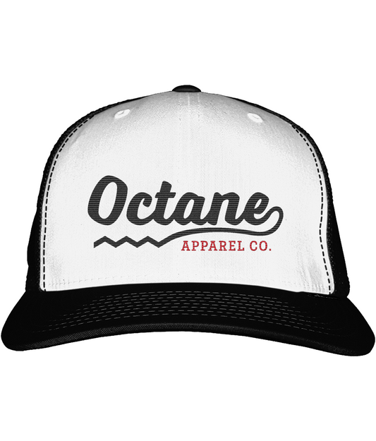 Snapback Trucker Cap Octane Logo - Black/White