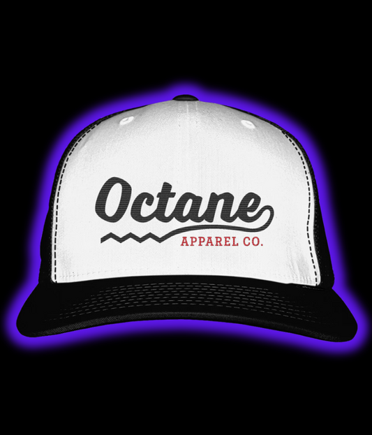 Snapback Trucker Cap Octane Logo - Black/White