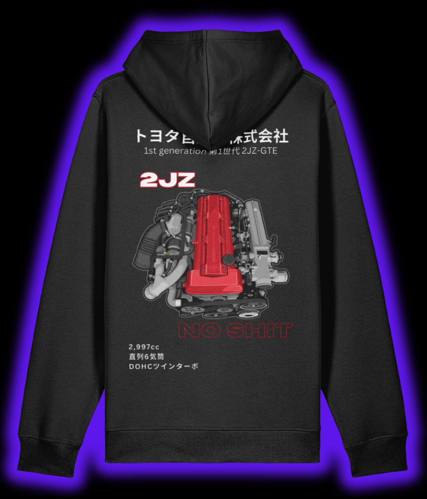 MK4 Supra 2JZ Hoodie - Black