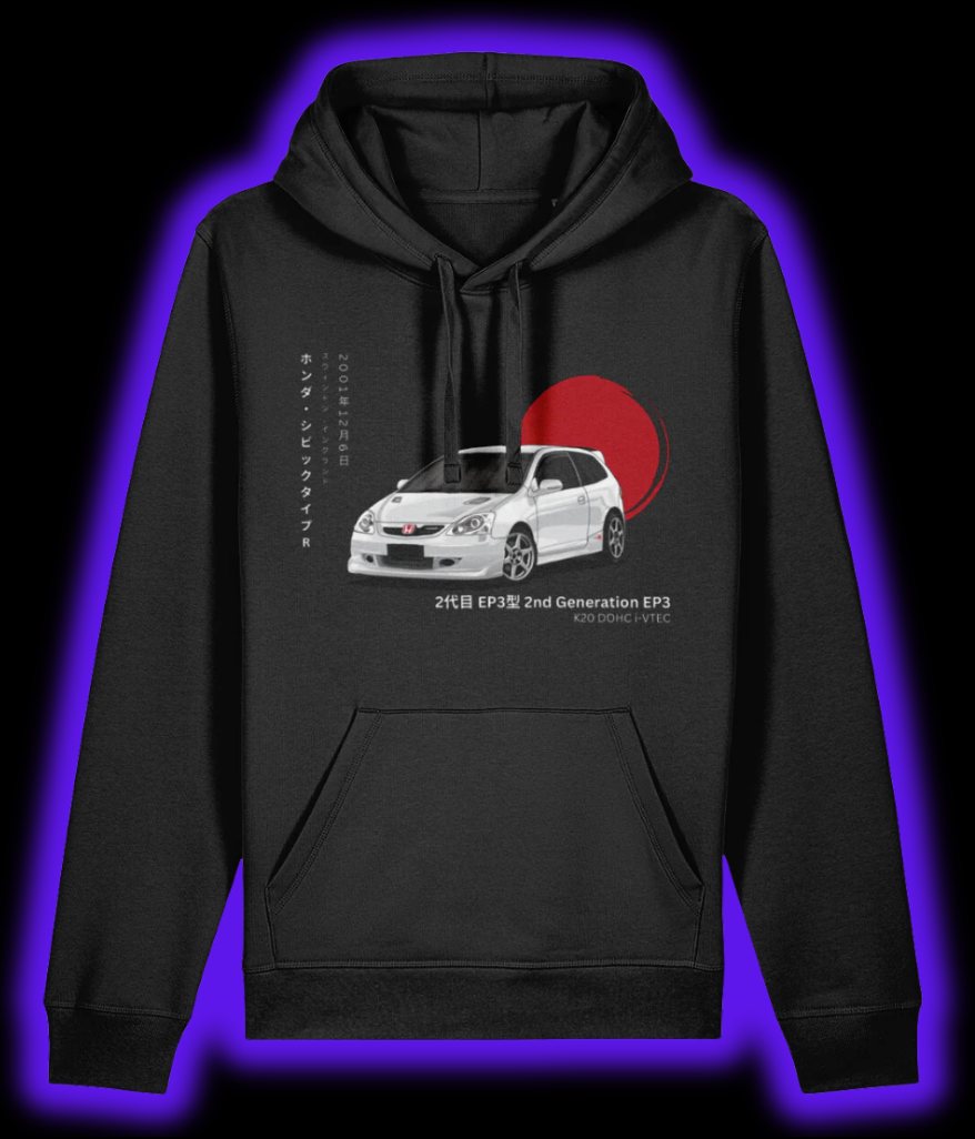 Honda Civic Type R EK9 Hoodie - Black